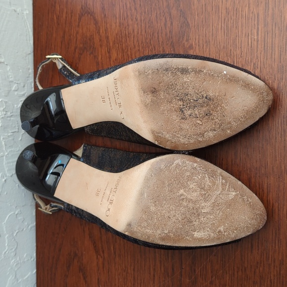 Jimmy Choo Nova 100 Copper Metallic Fabric Peep Toe Ankle Strap Heels Size 7.5 - Picture 8 of 11